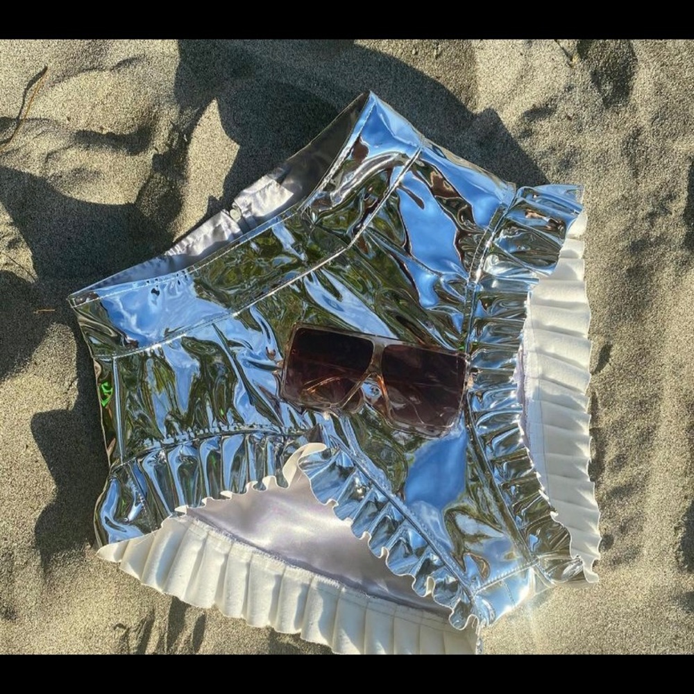 Charworkroom Silver Metallic Shorts